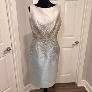 Carolina Herrera Beaded Sequin "Sunburst" Embellished Sleeveless Sheath Dress, 6